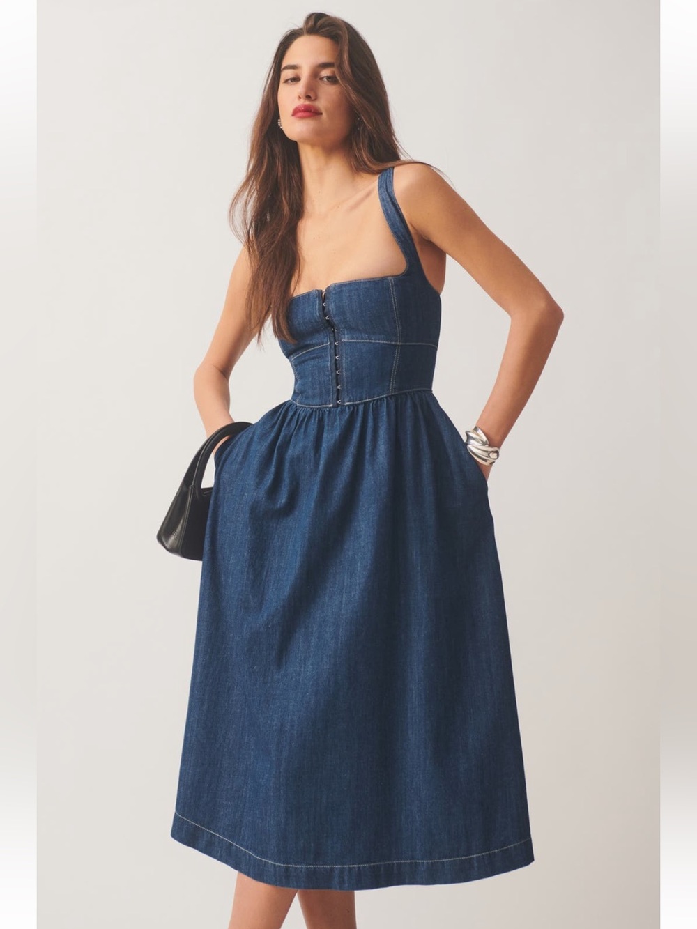 Reformation Ellis Denim Corset Dress - Picture 2 of 7